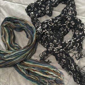 Stylish Multicolor and Black Scarves Set